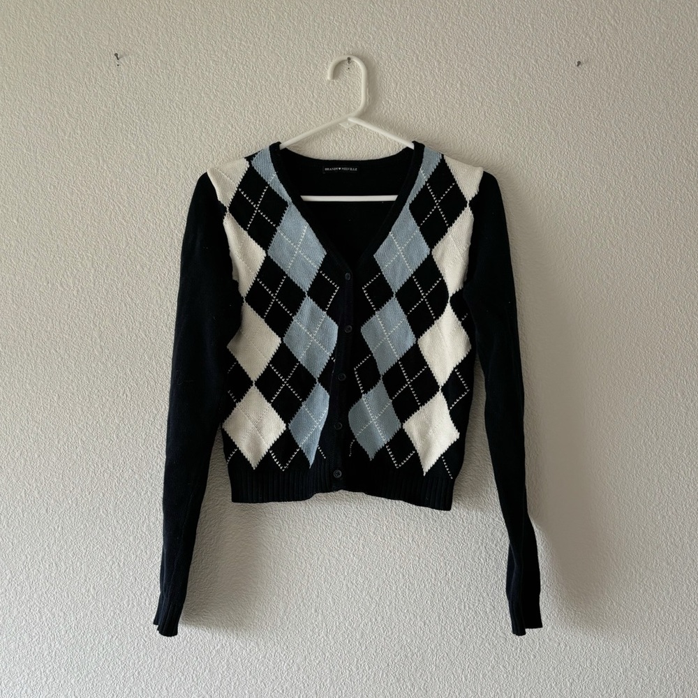 navy blue cardigan